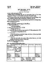 Đề thi học kì II môn Lịch sử 7 năm học 2014 - 2015
